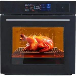 24″ Built-In Electric Wall Oven – 70L Large Capacity, 3000W Power with Steam, Grill & 8 Cooking Functions