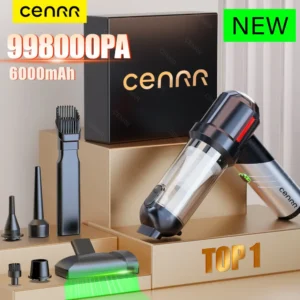 CENRR Cordless Car Vacuum Cleaner – 998000Pa Powerful Mini Handheld Vacuum with HEPA Filter, Wet & Dry Cleaning