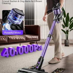 Cordless Vacuum Cleaner 40KPa / 500W – 10-in-1 Lightweight Stick Vacuum with 45-Minute Runtime