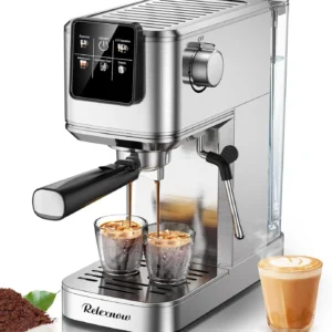 20 Bar Espresso Machine with Milk Frother – Compact Stainless Steel Coffee Maker f