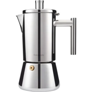 Easyworkz Diego Stainless Steel Stovetop Espresso Maker – Italian Moka Pot for Rich Bold Coffee (4-Cup / 6.8 oz)