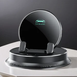 Universal Dashboard Car Phone Holder – 360° Rotating One-Hand Auto Clamp Mount for Safe Driving