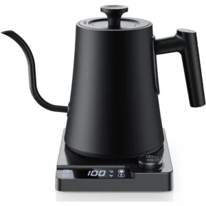 Gooseneck Electric Kettle with Precision Temperature Control – Pour Over Coffee & Tea Kettle with Built-In Brew Timer